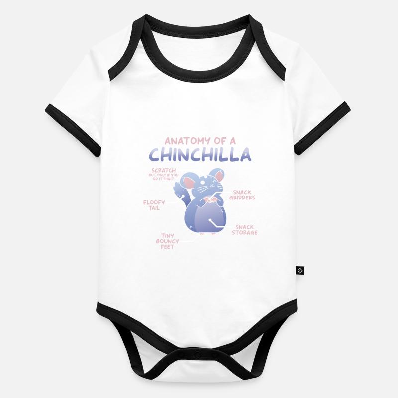 Anatomie du chinchilla Body Bébé bio contrasté manches courtes