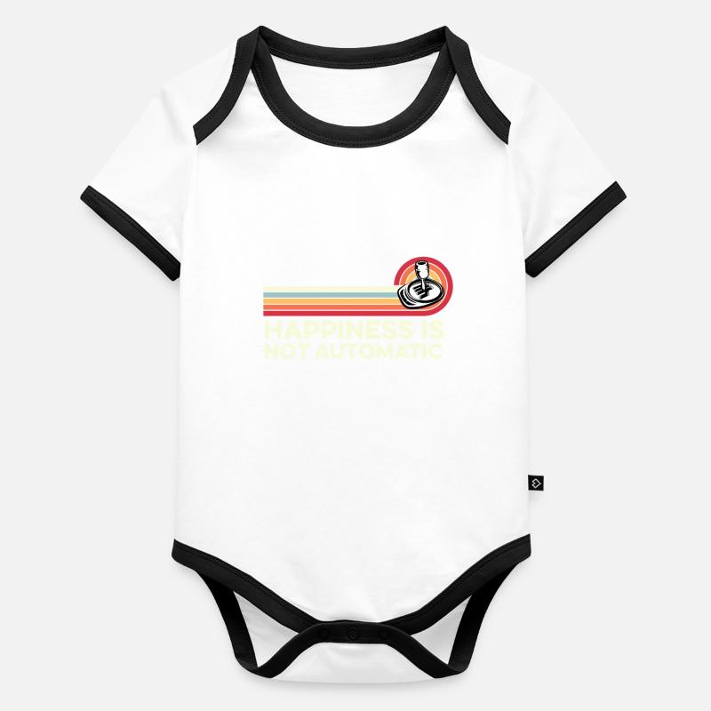 Happiness Is Not Automatic Pedal Shift Car Manual Organic Baby Contrasting Bodysuit