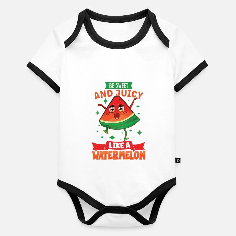 pastèque drôle de fruit drôle de dicton Body Bébé bio contrasté manches courtes