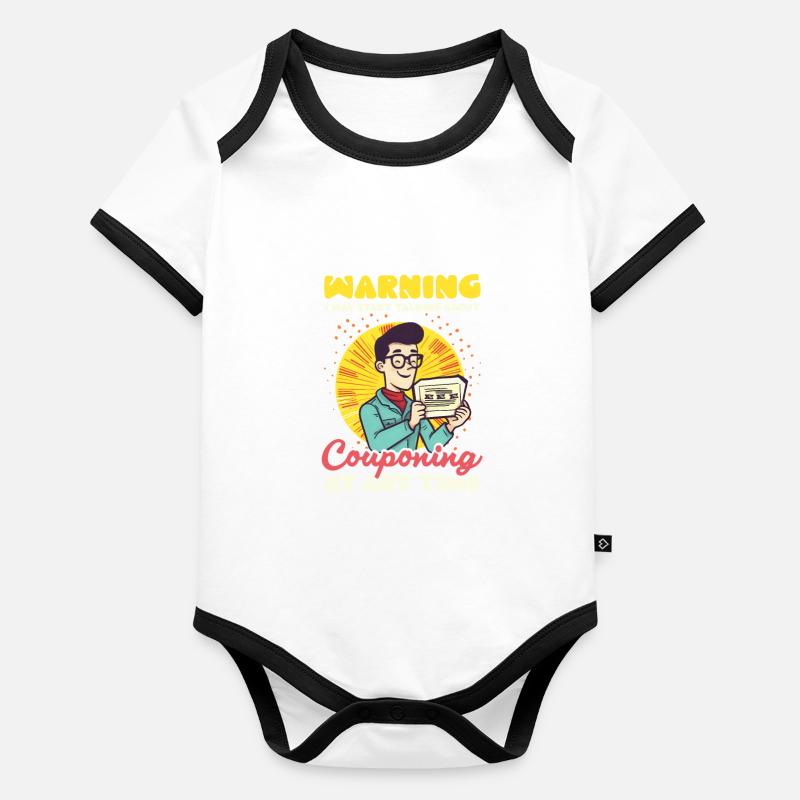 Couponer kann über Couponing sprechen Baby Bio-Kurzarm-Kontrastbody
