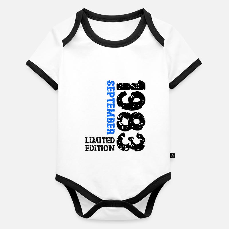 1983 Septembre Edition Limitée 40th Birthday Deco Body Bébé bio contrasté manches courtes