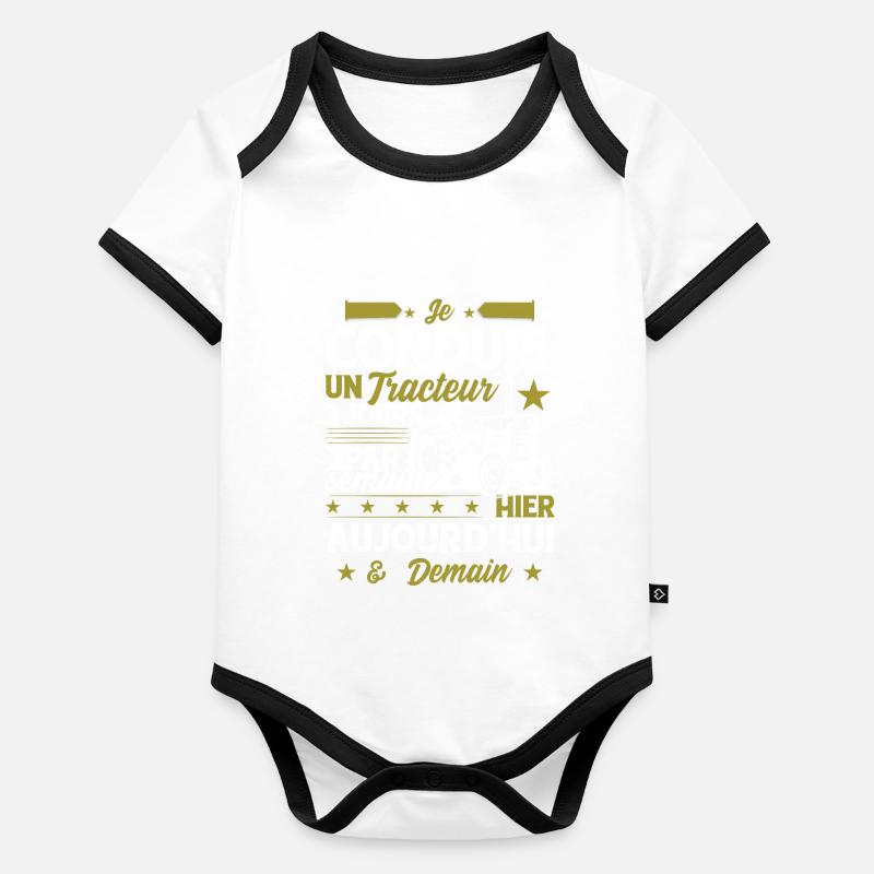 Fermier Cadeau Paysan Body Bébé bio contrasté manches courtes