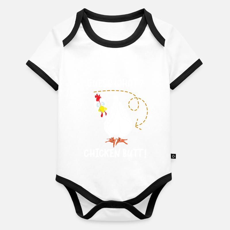 Guess What Chicken Butt Organic Baby Contrasting Bodysuit