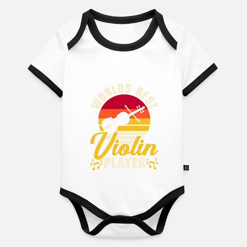 Violine Violinist Baby Bio-Kurzarm-Kontrastbody