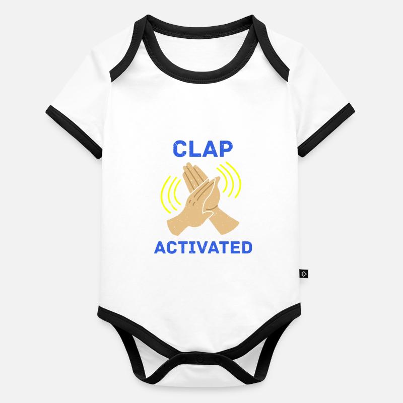 Clap Activé Gag Comédien Drôle Prank Pride Joke Body Bébé bio contrasté manches courtes