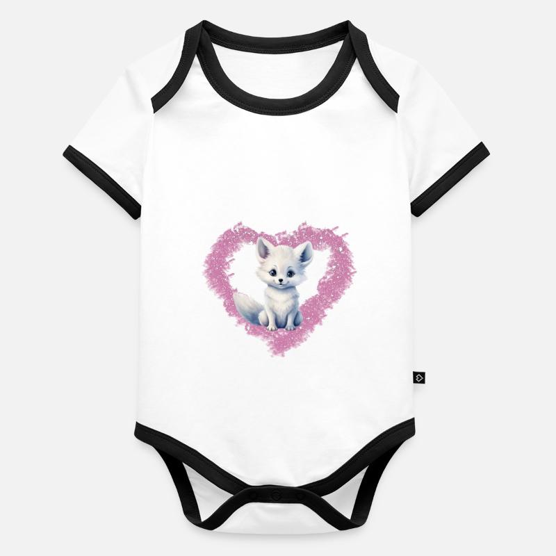 Polar Fox Ice Fox Arctic Fox Organic Baby Contrasting Bodysuit