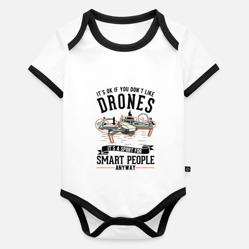 Drone Pilot Gift Drone Quadcopter Organic Baby Contrasting Bodysuit