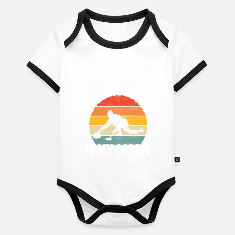 Curling Curlingspieler Baby Bio-Kurzarm-Kontrastbody
