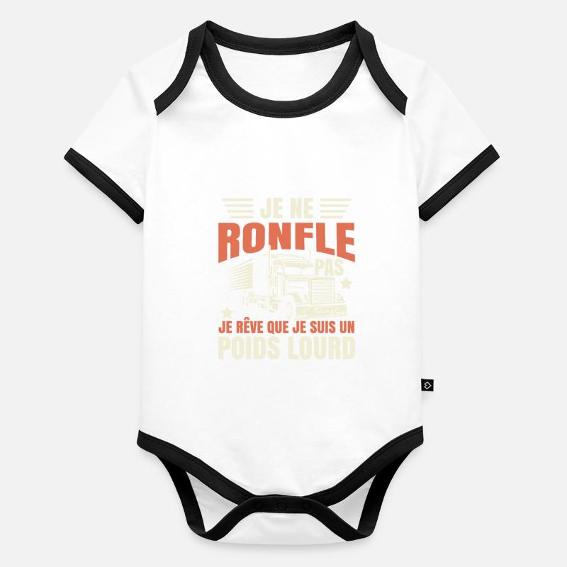 Poids Lourd Body Bébé bio contrasté manches courtes