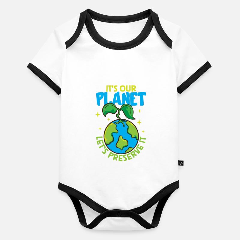 Klimawandel Umwelt Tag Der Erde Planet Baby Bio-Kurzarm-Kontrastbody