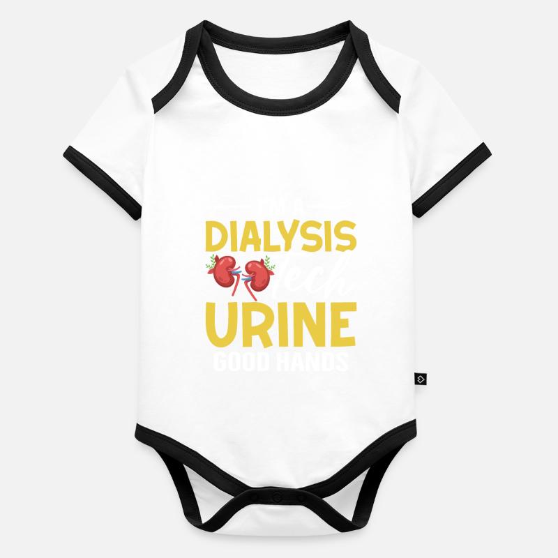 Technicien en dialyse Néphrologie Insuffisance rénale Body Bébé bio contrasté manches courtes