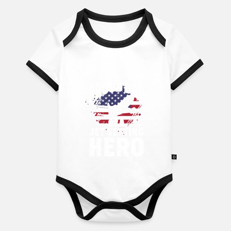 Flight Attendant Papa Stewardess Flight Attendant Organic Baby Contrasting Bodysuit