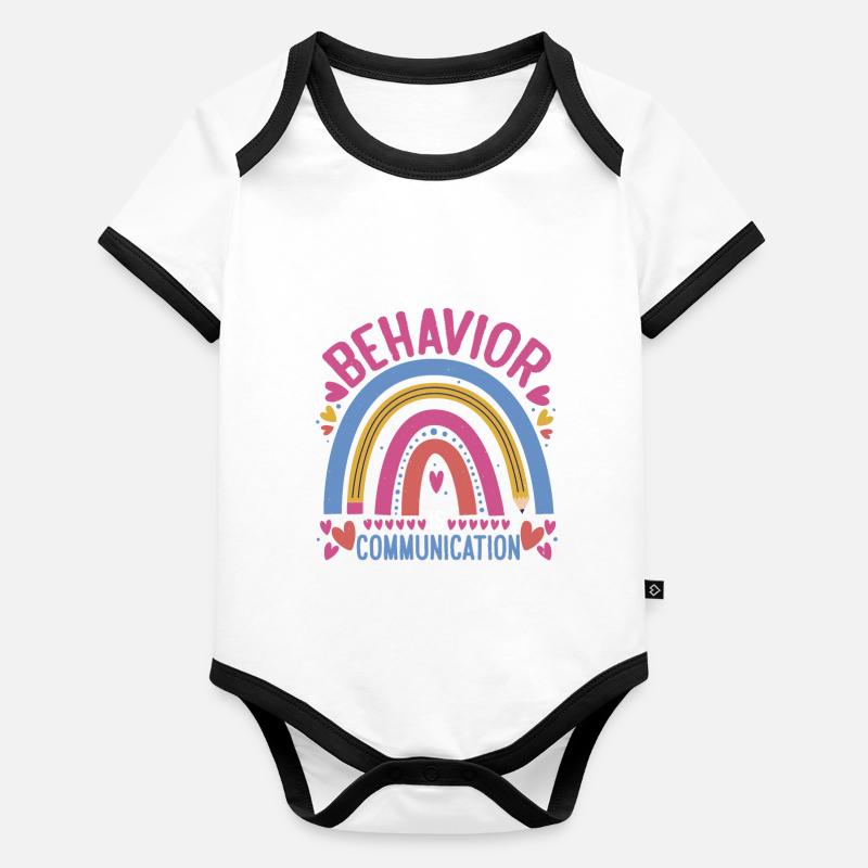 Behavior Is Communication 24 Organic Baby Contrasting Bodysuit