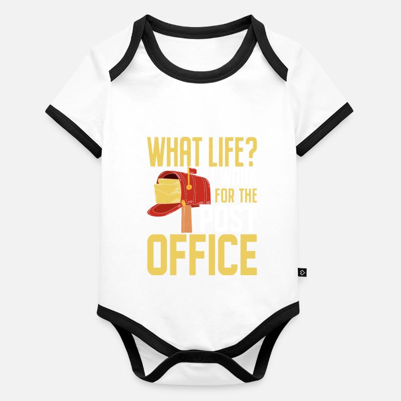 Post Office Mail Carrier Funny Postal Worker Organic Baby Contrasting Bodysuit