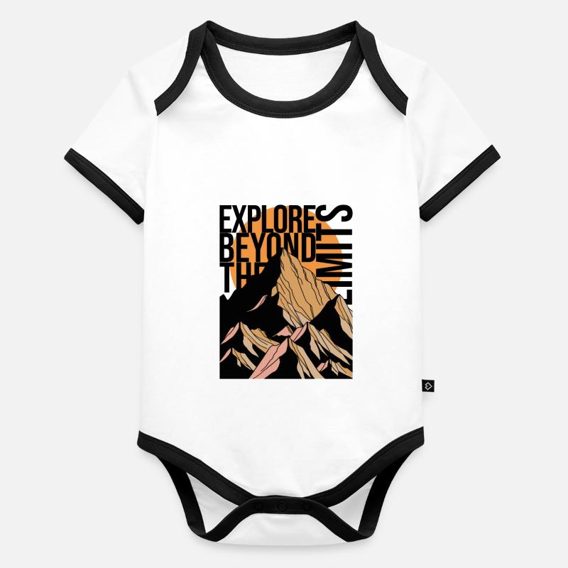 EXPLORE BEYOND THE LIMITS - Mountains Mountains Peaks Organic Baby Contrasting Bodysuit