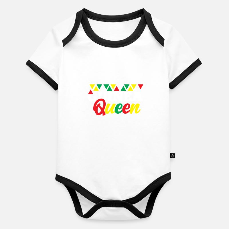 Guinea Queen Baby Bio-Kurzarm-Kontrastbody