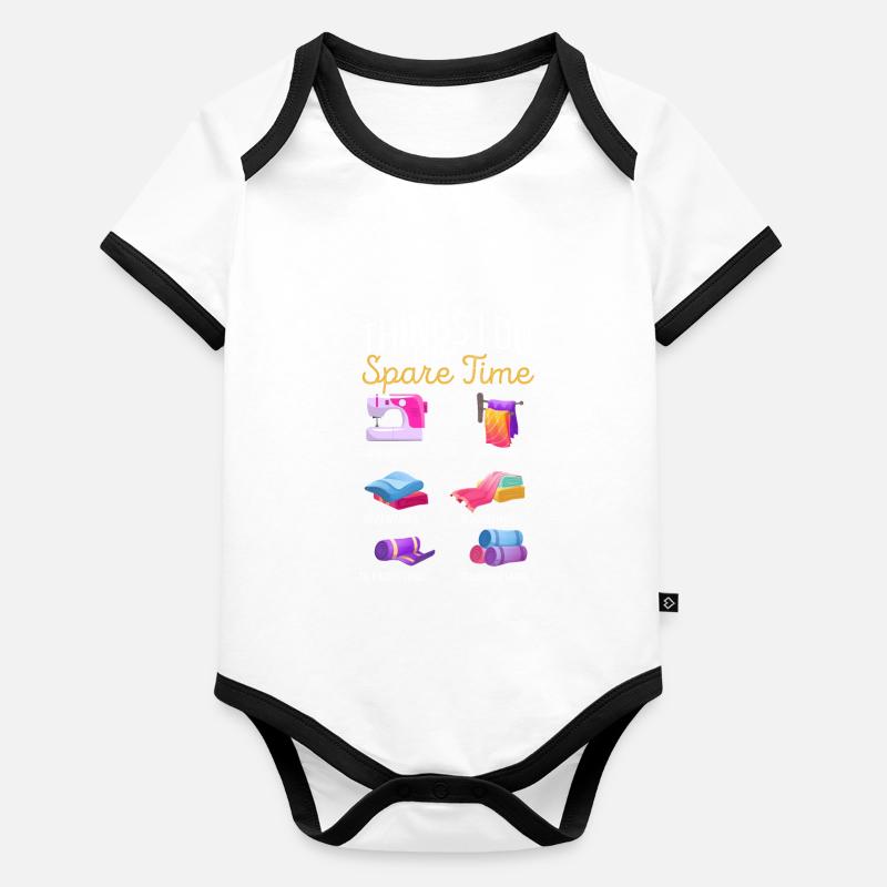Ce que je fais pendant mon temps libre Passe-temps de couture Body Bébé bio contrasté manches courtes