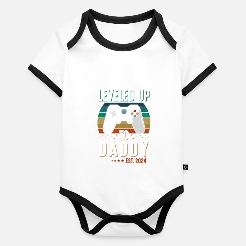 Level Up To Daddy 2024 Organic Baby Contrasting Bodysuit