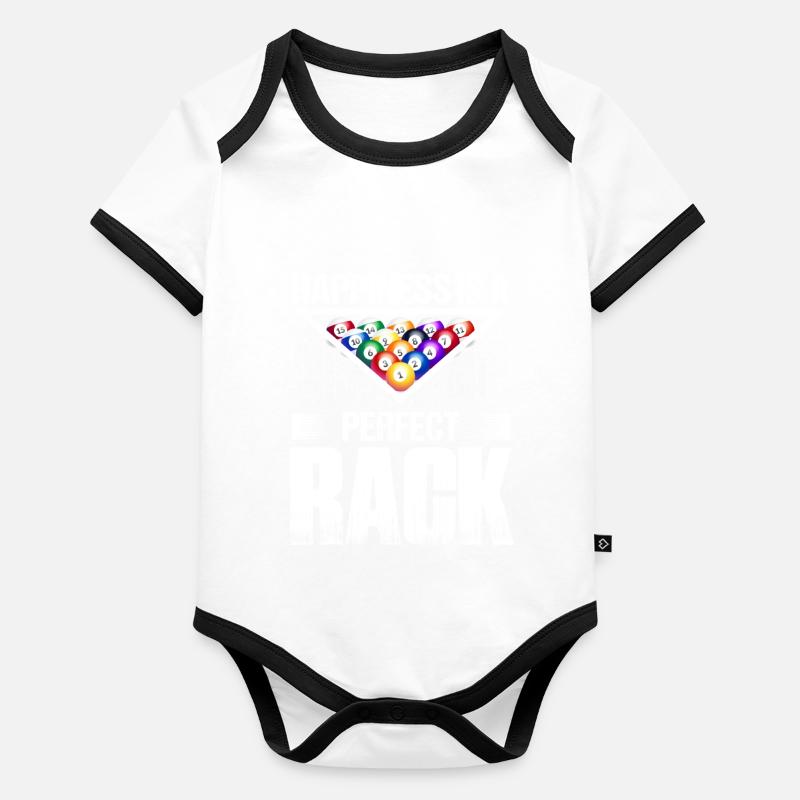 Happiness Is A Perfect Rack Billard Snooker Billia Baby Bio-Kurzarm-Kontrastbody