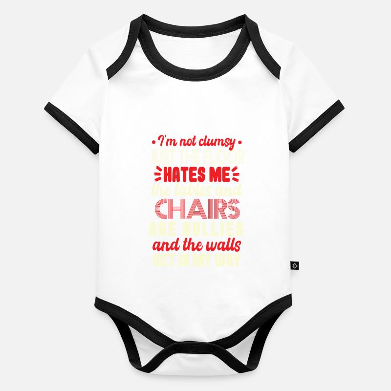 Drôle de citation maladroite Body Bébé bio contrasté manches courtes