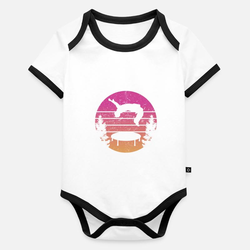 Trampoline Rétro Backflip Body Bébé bio contrasté manches courtes