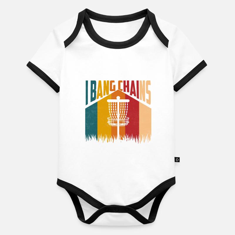 I Bang Chains Frisbee Disc Golf Body Bébé bio contrasté manches courtes