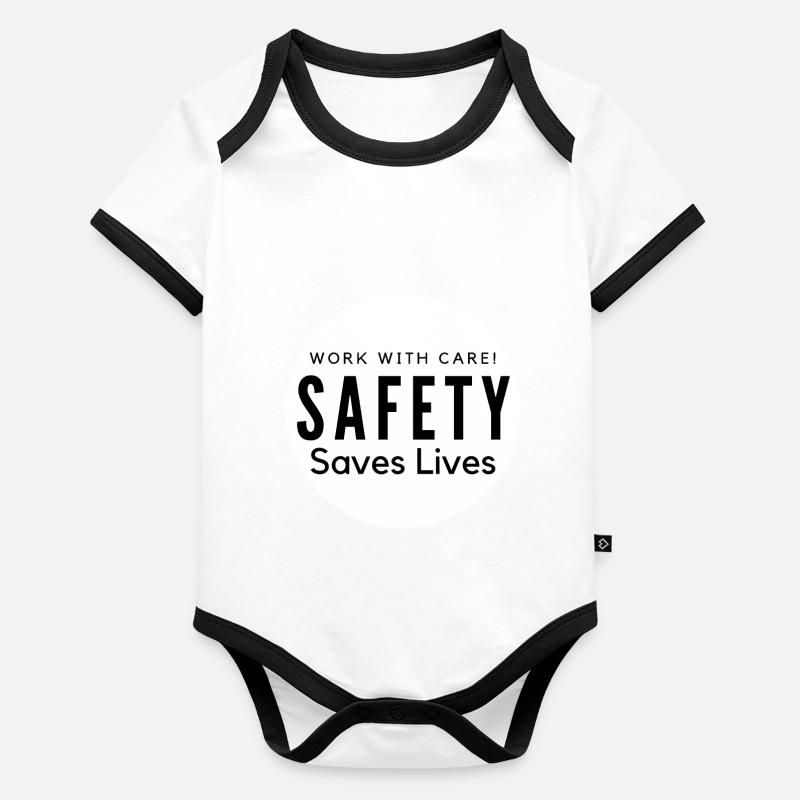 Arbeiten mit Sorgfalt Sicherheit rettet Leben Baby Bio-Kurzarm-Kontrastbody