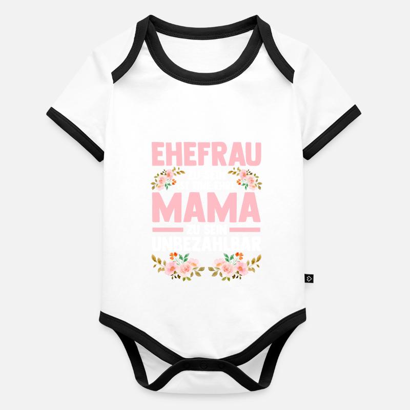 Ehefrau Mutter Mama Baby Bio-Kurzarm-Kontrastbody