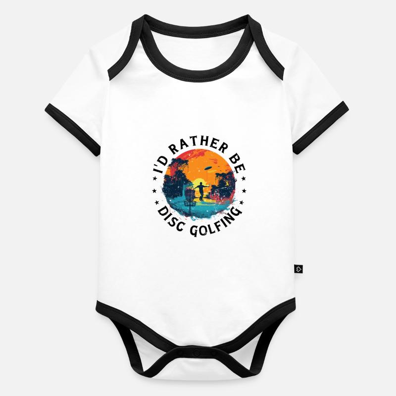 Disc Golf Player Disc Golfer Game Funny Dictons Body Bébé bio contrasté manches courtes