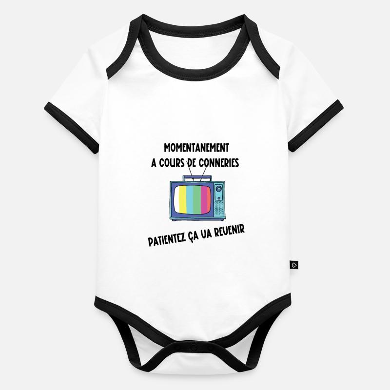 à cours de conneries Body Bébé bio contrasté manches courtes