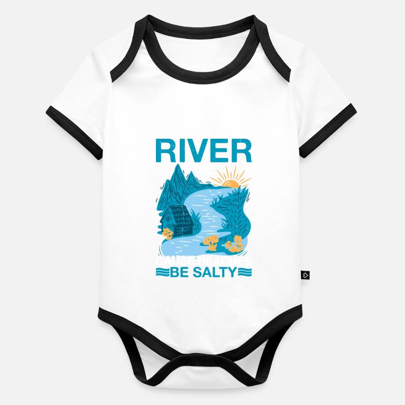 River Life Cause Beaches Be Salty 3 Organic Baby Contrasting Bodysuit
