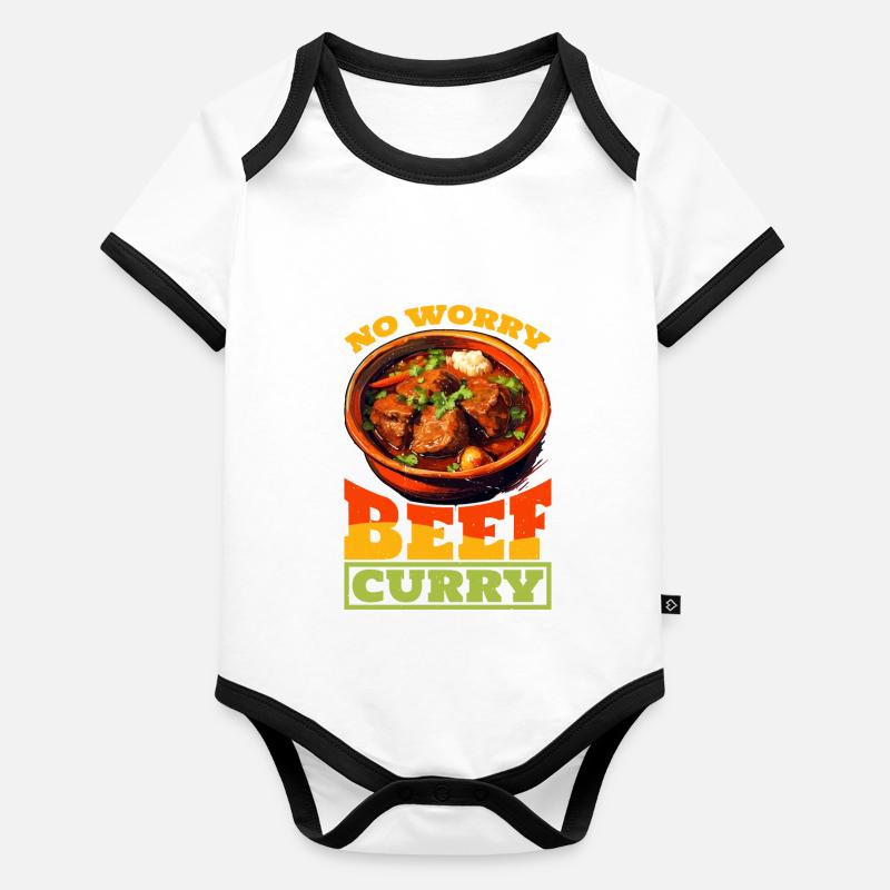 No Worry Beef Curry 4 Organic Baby Contrasting Bodysuit
