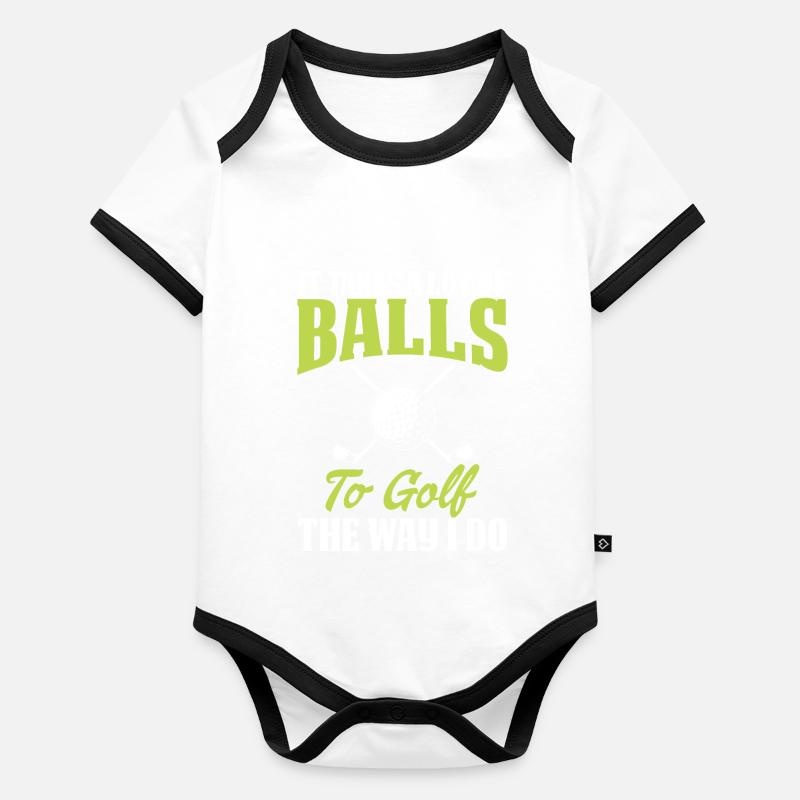 Golf Golfer Organic Baby Contrasting Bodysuit