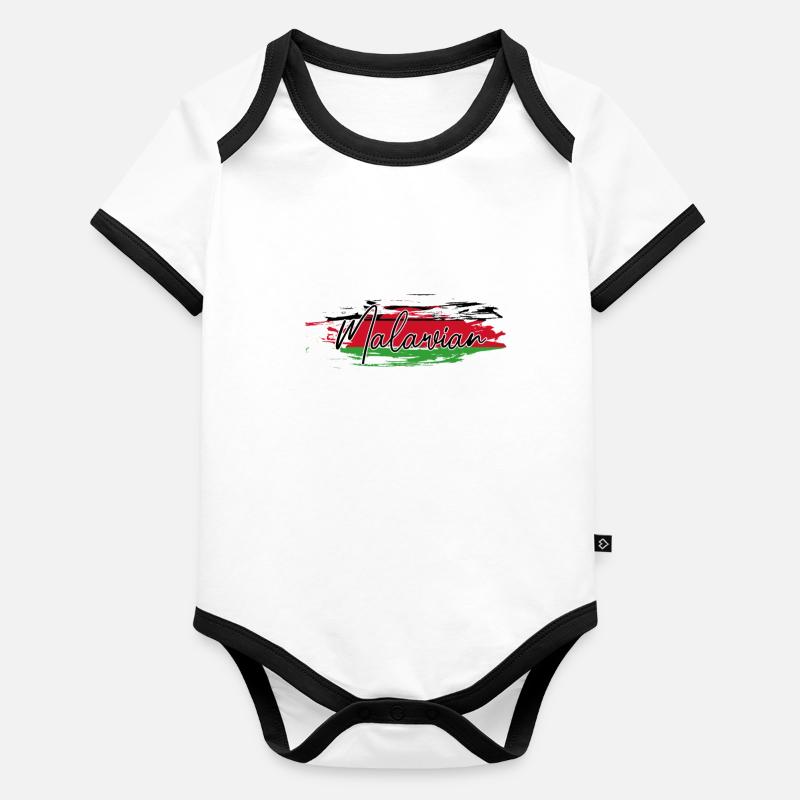 Malawi Body Bébé bio contrasté manches courtes