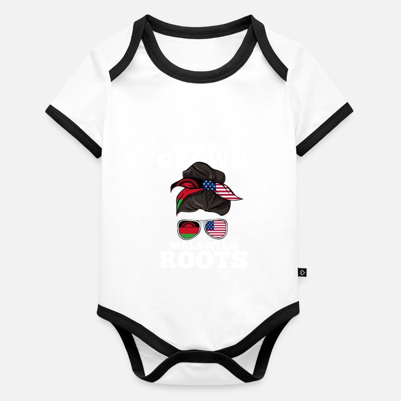 Malawi Baby Bio-Kurzarm-Kontrastbody