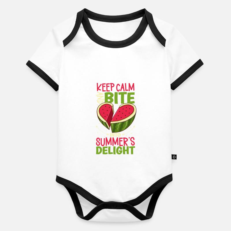 Pastèque Funny Fruit Drôle de dicton Body Bébé bio contrasté manches courtes