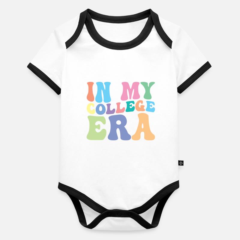 College Retro Groovy Student Organic Baby Contrasting Bodysuit