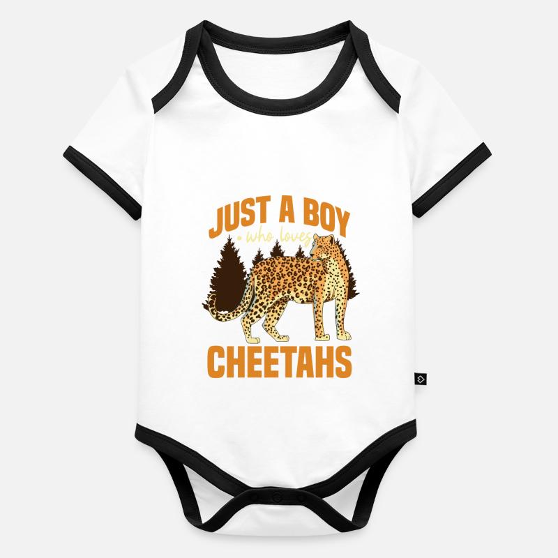 Nur ein Junge, der Geparden liebt Baby Bio-Kurzarm-Kontrastbody