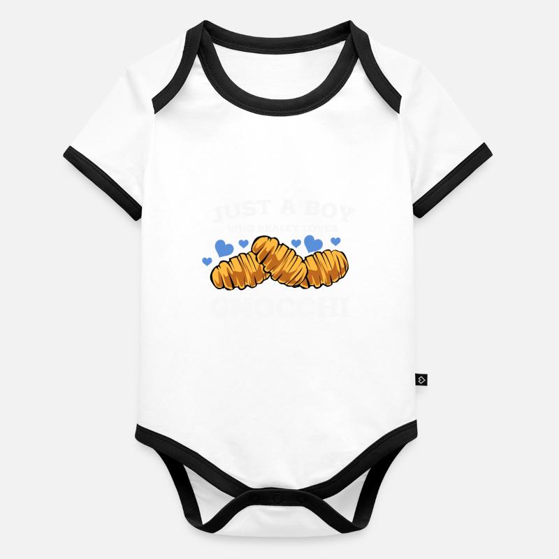Gnocchis Body Bébé bio contrasté manches courtes