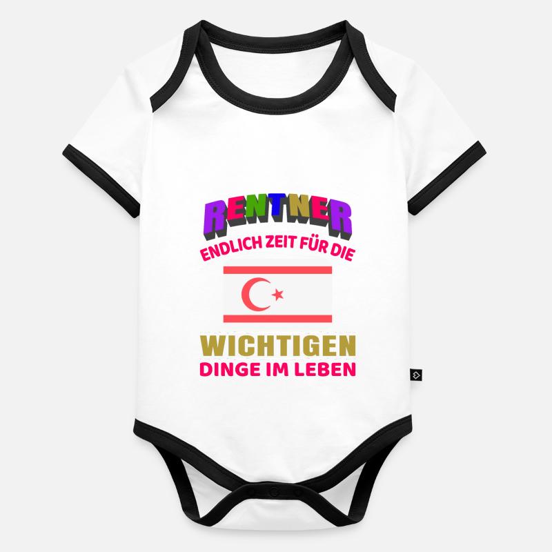 Rentner Rente Rentenbeginn Zypern Baby Bio-Kurzarm-Kontrastbody