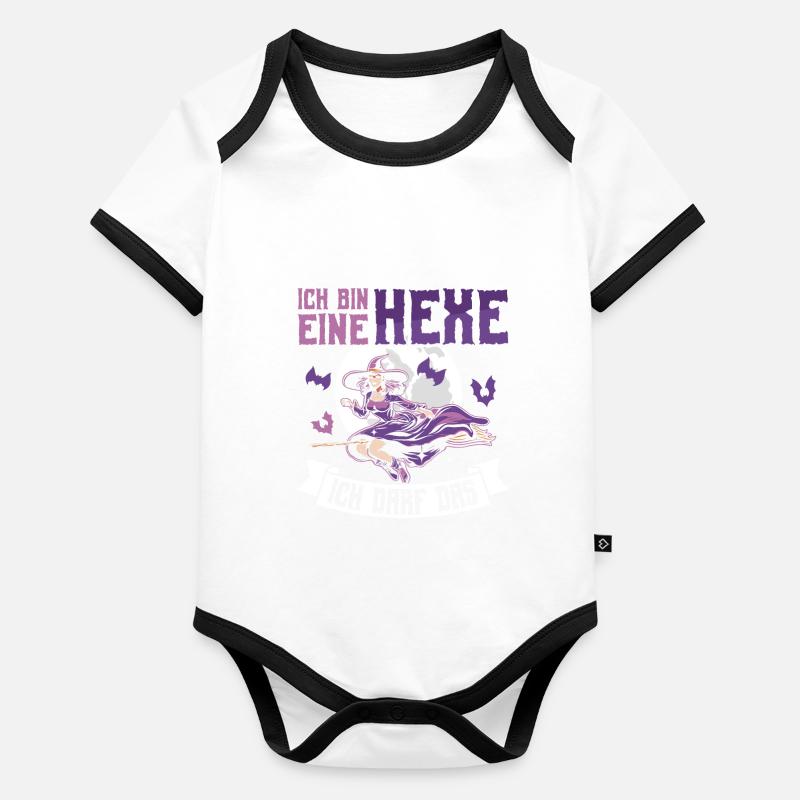 Ich Bin Eine Hexe Ich Darf Das Baby Bio-Kurzarm-Kontrastbody