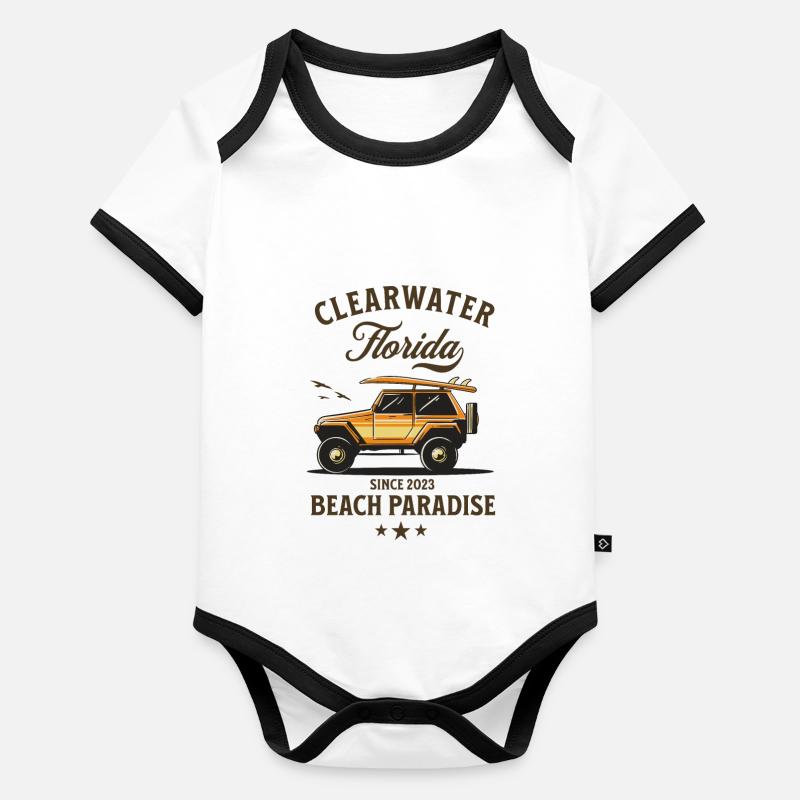 Clearwater Florida Strandparadies Baby Bio-Kurzarm-Kontrastbody