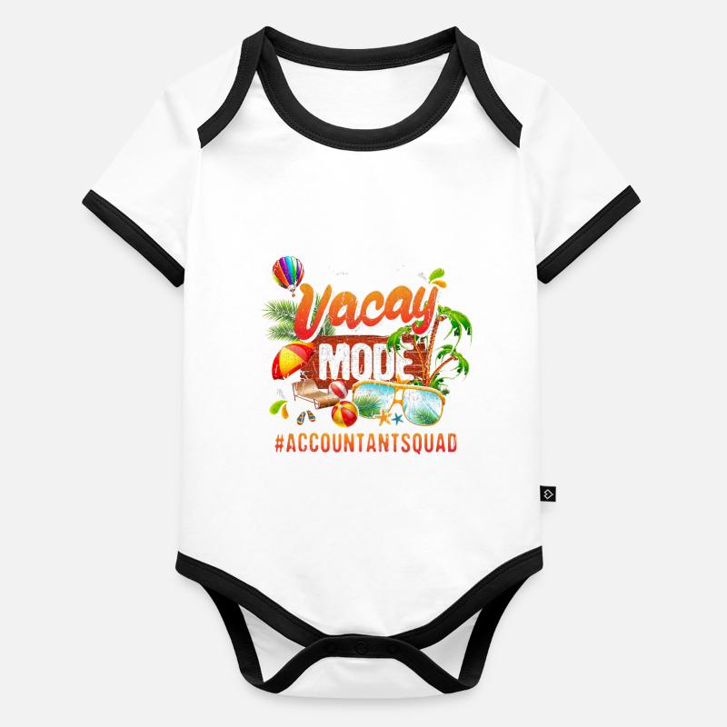 Groupe Vacances Comptable #Accountantsquad Body Bébé bio contrasté manches courtes