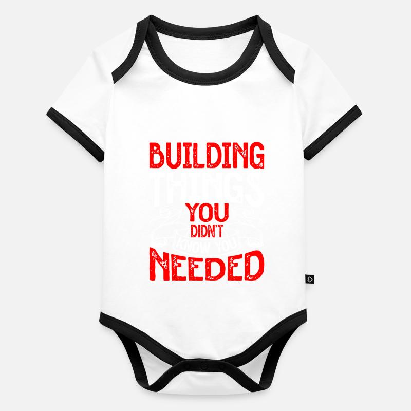 Building Things You Didn't Know You Needed Baby Bio-Kurzarm-Kontrastbody