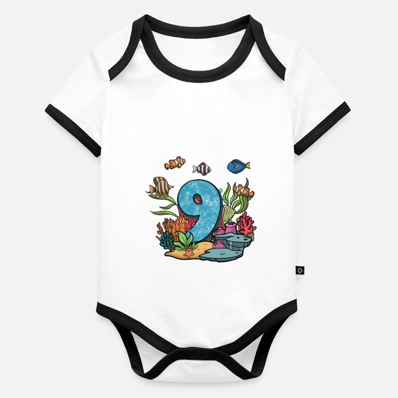 Aquarium Fish Gift Organic Baby Contrasting Bodysuit