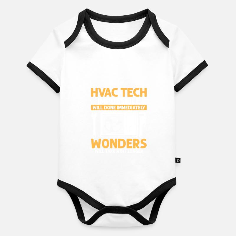 HVAC Tech Impossible Will Done Installer Technicia Baby Bio-Kurzarm-Kontrastbody