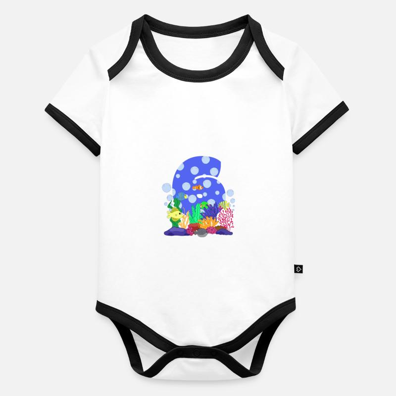 Aquarium Fish Gift Organic Baby Contrasting Bodysuit