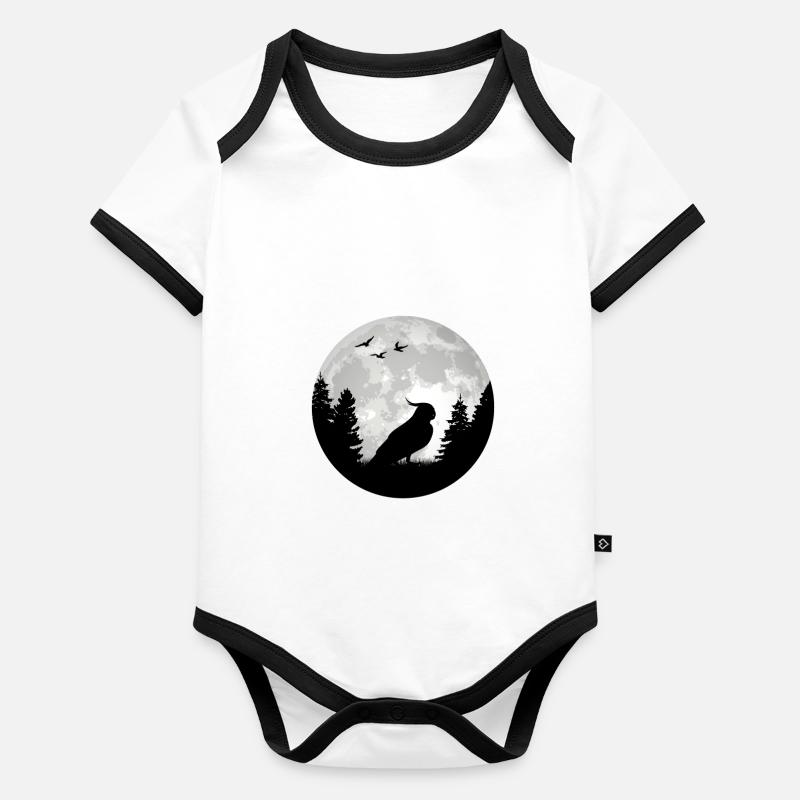 Perruche Budgie Moon Welli Body Bébé bio contrasté manches courtes