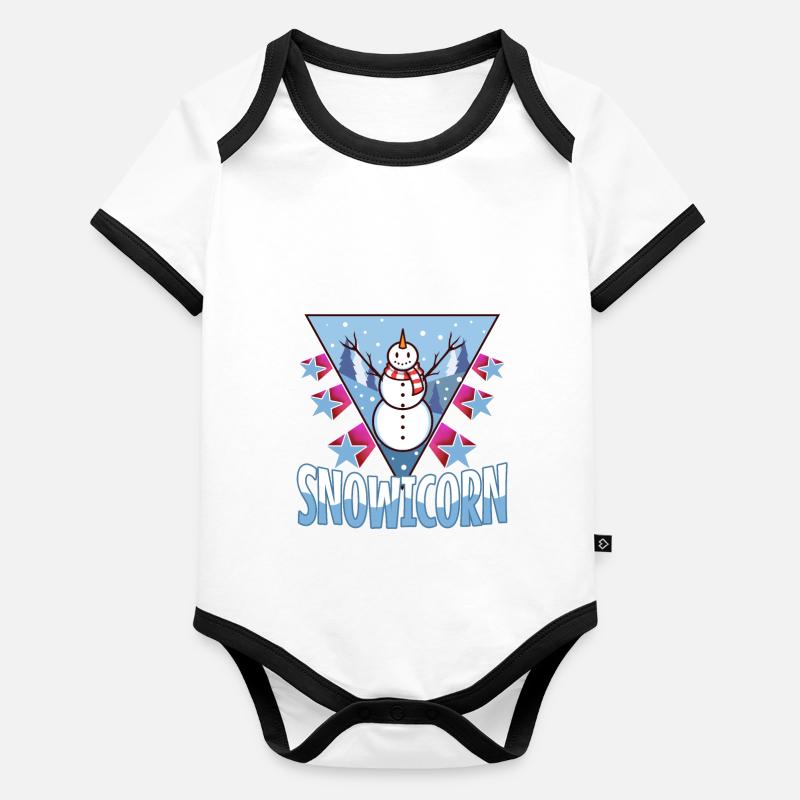 Maïs des neiges Body Bébé bio contrasté manches courtes