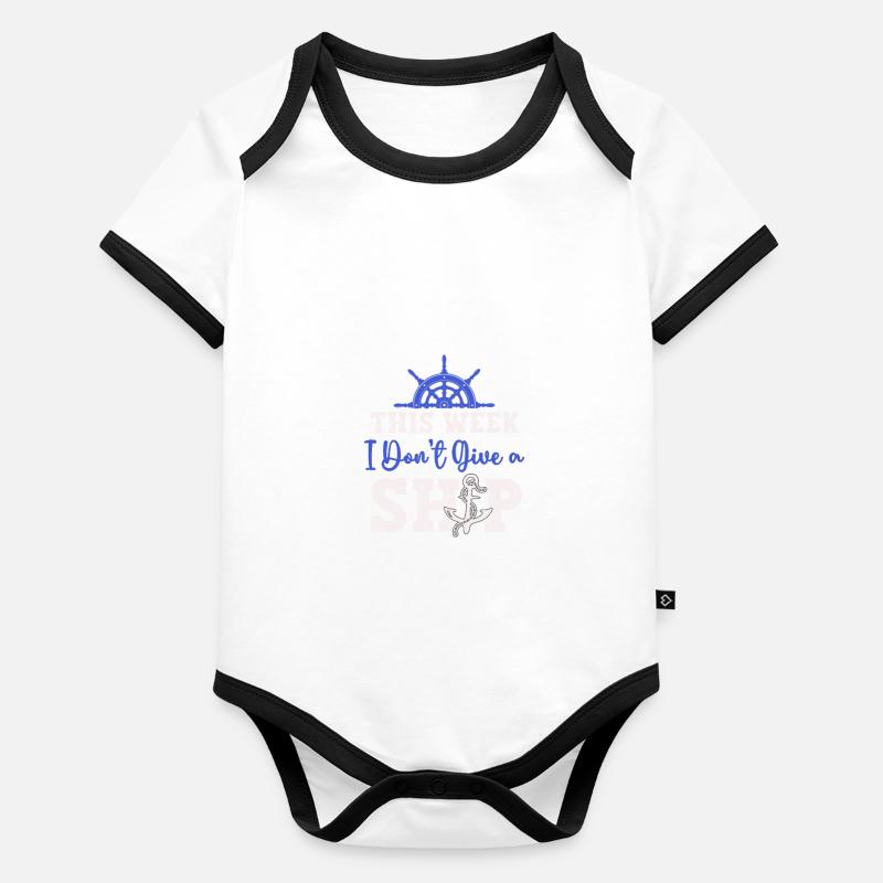 Cadeau de bateau de croisière Body Bébé bio contrasté manches courtes